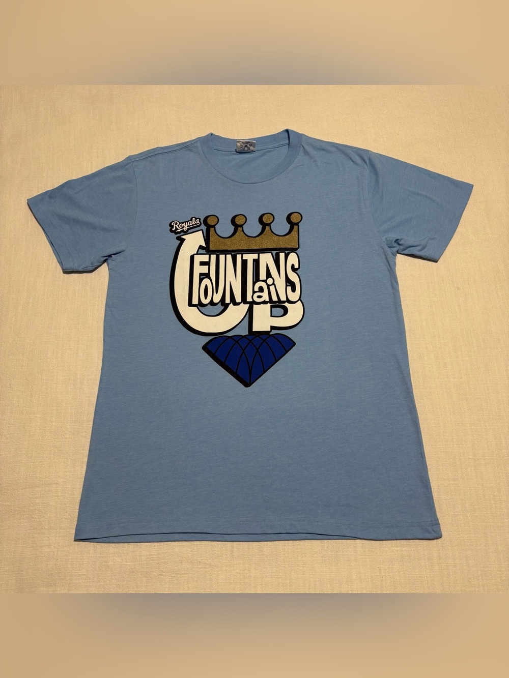 Charlie Hustle Kansas City Royals Fountains Up Tee | Blue | Unisex Size Medium